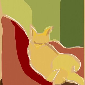 Paulchen ruhend, mal ganz spontan mit dem iPad skizziert