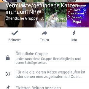 facebook Suchgruppe NRW